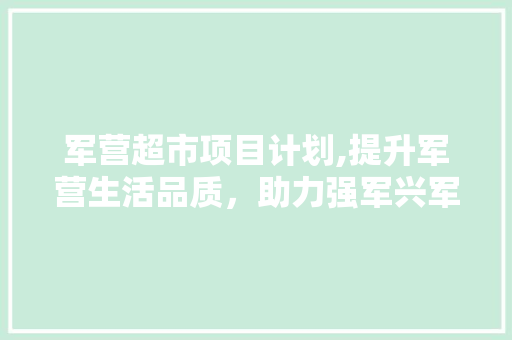 军营超市项目计划,提升军营生活品质，助力强军兴军