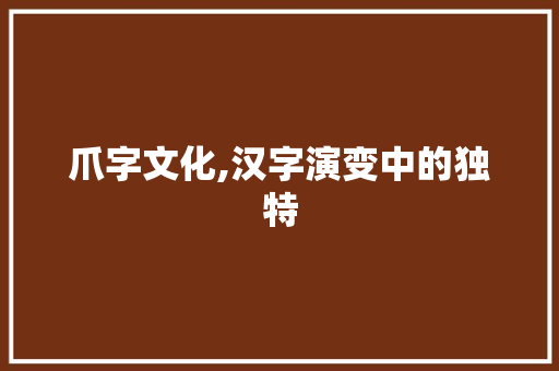 爪字文化,汉字演变中的独特
