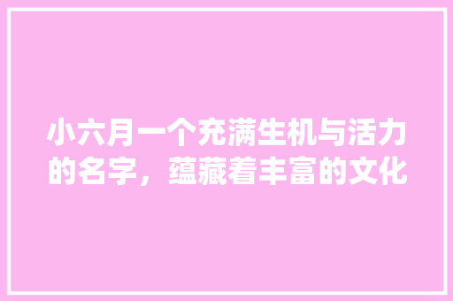 小六月一个充满生机与活力的名字，蕴藏着丰富的文化内涵_小六月名字的意思
