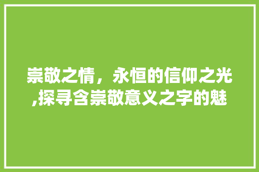崇敬之情，永恒的信仰之光,探寻含崇敬意义之字的魅力_包含崇敬意思的字有哪些