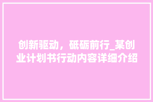 创新驱动，砥砺前行_某创业计划书行动内容详细介绍