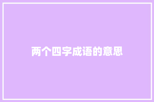 两个四字成语的意思
