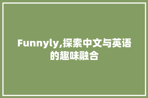 Funnyly,探索中文与英语的趣味融合