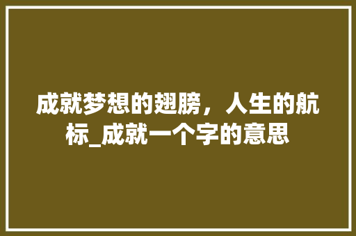 成就梦想的翅膀，人生的航标_成就一个字的意思