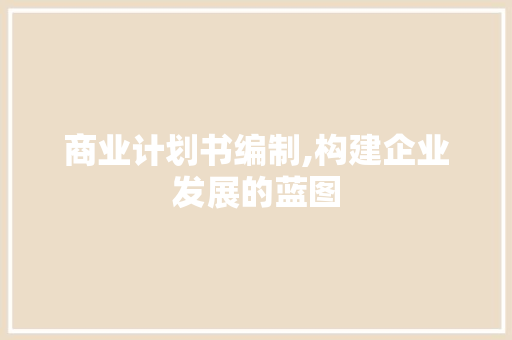 商业计划书编制,构建企业发展的蓝图