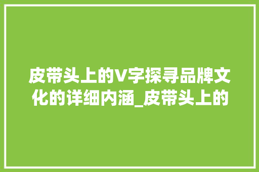皮带头上的V字探寻品牌文化的详细内涵_皮带头上的v字什么意思