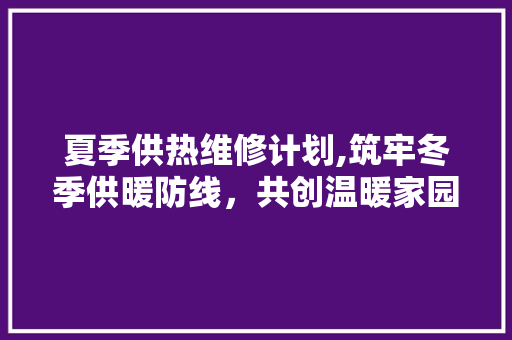 夏季供热维修计划,筑牢冬季供暖防线，共创温暖家园