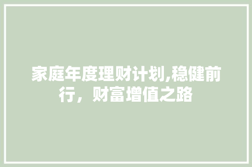 家庭年度理财计划,稳健前行，财富增值之路