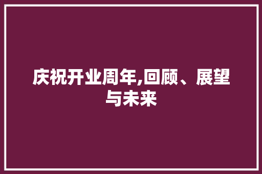 庆祝开业周年,回顾、展望与未来