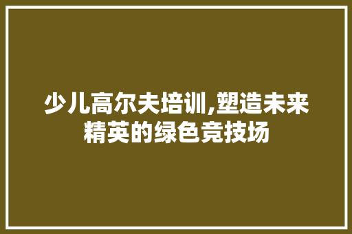 少儿高尔夫培训,塑造未来精英的绿色竞技场