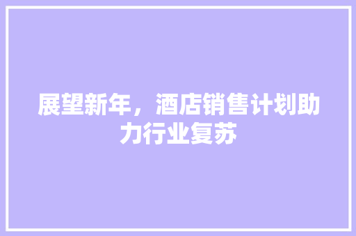 展望新年，酒店销售计划助力行业复苏