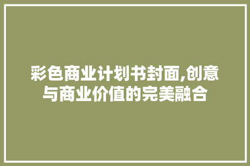 彩色商业计划书封面,创意与商业价值的完美融合
