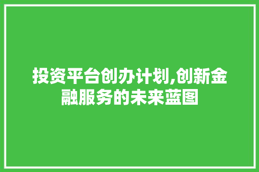 投资平台创办计划,创新金融服务的未来蓝图
