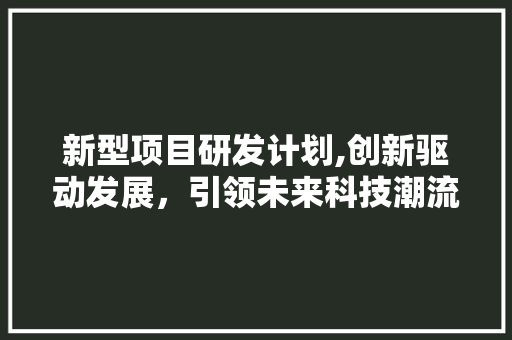 新型项目研发计划,创新驱动发展，引领未来科技潮流