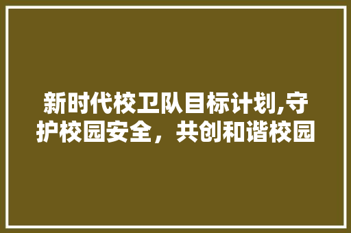 新时代校卫队目标计划,守护校园安全，共创和谐校园