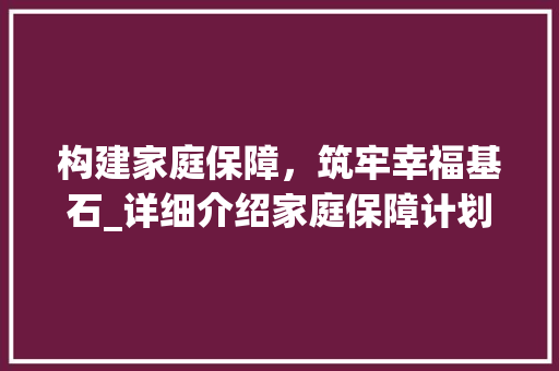 构建家庭保障，筑牢幸福基石_详细介绍家庭保障计划书