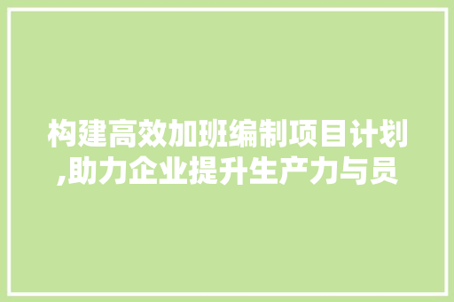 构建高效加班编制项目计划,助力企业提升生产力与员工福祉