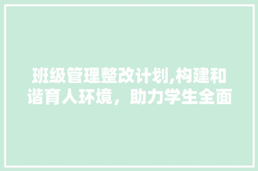 班级管理整改计划,构建和谐育人环境，助力学生全面发展