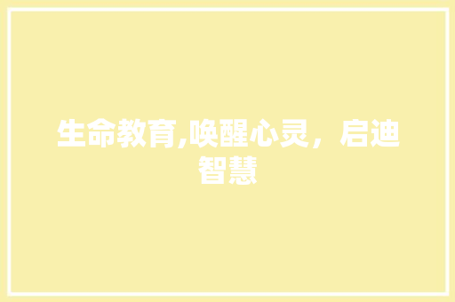 生命教育,唤醒心灵，启迪智慧