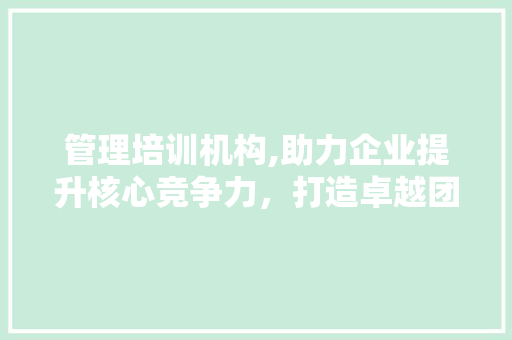 管理培训机构,助力企业提升核心竞争力，打造卓越团队