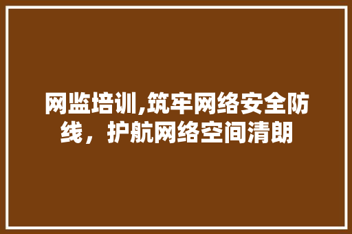 网监培训,筑牢网络安全防线，护航网络空间清朗