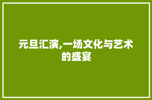 元旦汇演,一场文化与艺术的盛宴