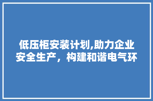 低压柜安装计划,助力企业安全生产，构建和谐电气环境