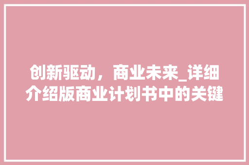 创新驱动，商业未来_详细介绍版商业计划书中的关键词 合同范本