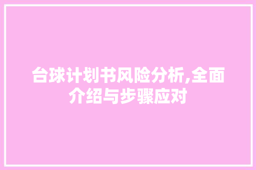 台球计划书风险分析,全面介绍与步骤应对