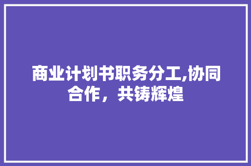 商业计划书职务分工,协同合作，共铸辉煌