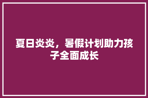 夏日炎炎，暑假计划助力孩子全面成长