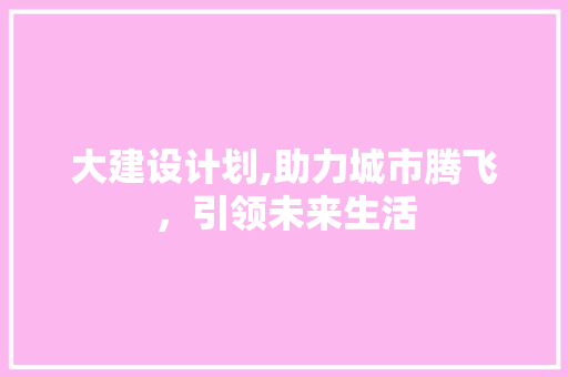 大建设计划,助力城市腾飞，引领未来生活 名人名言