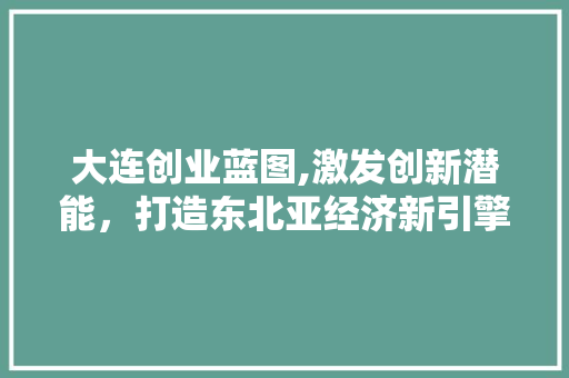 大连创业蓝图,激发创新潜能，打造东北亚经济新引擎