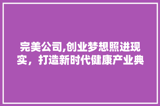 完美公司,创业梦想照进现实，打造新时代健康产业典范