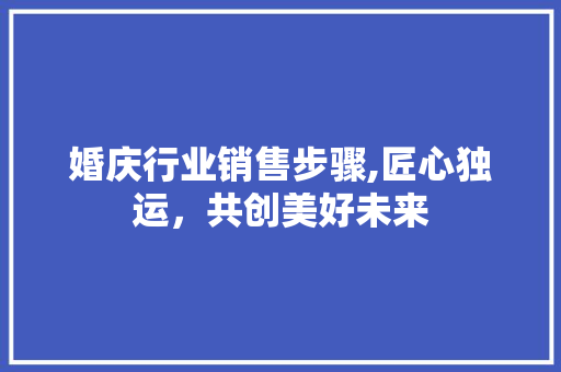婚庆行业销售步骤,匠心独运，共创美好未来