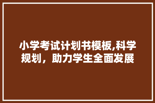 小学考试计划书模板,科学规划，助力学生全面发展 名人名言