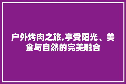 户外烤肉之旅,享受阳光、美食与自然的完美融合