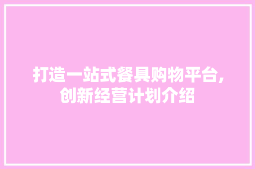打造一站式餐具购物平台,创新经营计划介绍