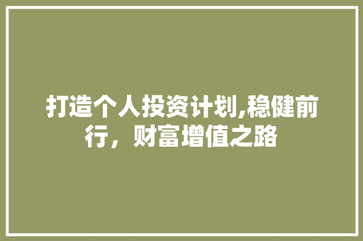 打造个人投资计划,稳健前行，财富增值之路