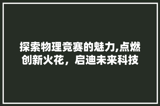 探索物理竞赛的魅力,点燃创新火花，启迪未来科技