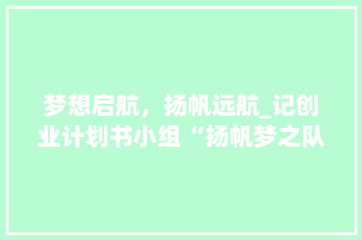 梦想启航，扬帆远航_记创业计划书小组“扬帆梦之队”