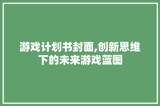 游戏计划书封面,创新思维下的未来游戏蓝图
