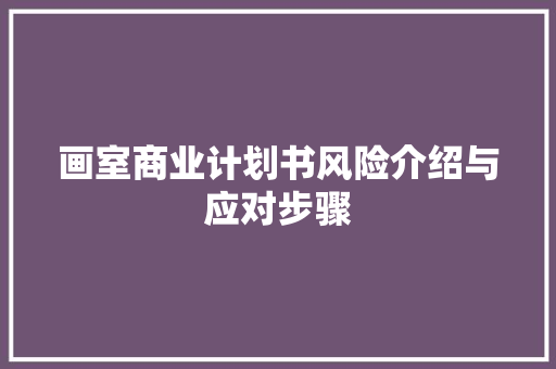 画室商业计划书风险介绍与应对步骤
