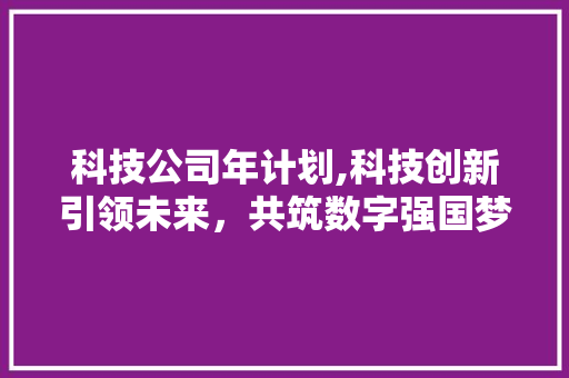 科技公司年计划,科技创新引领未来，共筑数字强国梦想