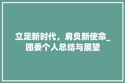 立足新时代，肩负新使命_团委个人总结与展望