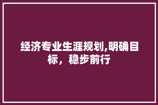 经济专业生涯规划,明确目标，稳步前行