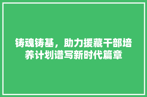 铸魂铸基，助力援藏干部培养计划谱写新时代篇章 合同范本