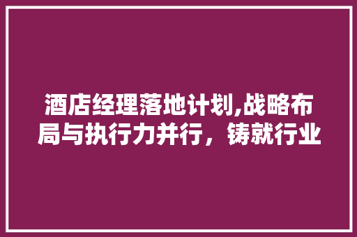 酒店经理落地计划,战略布局与执行力并行，铸就行业新标杆