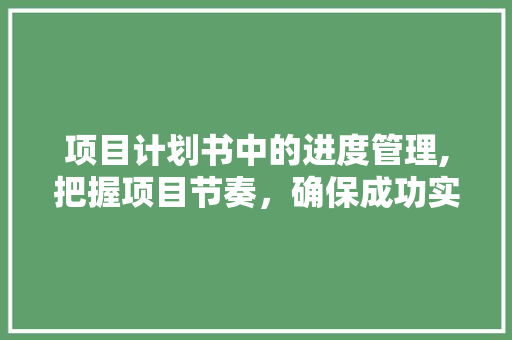 项目计划书中的进度管理,把握项目节奏，确保成功实施