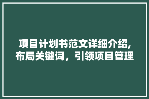项目计划书范文详细介绍,布局关键词，引领项目管理新篇章 工作计划